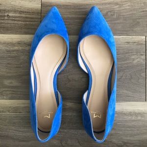 Marc Fisher Sunny Half d’Orsay Flat Medium Blue Suede 8.5